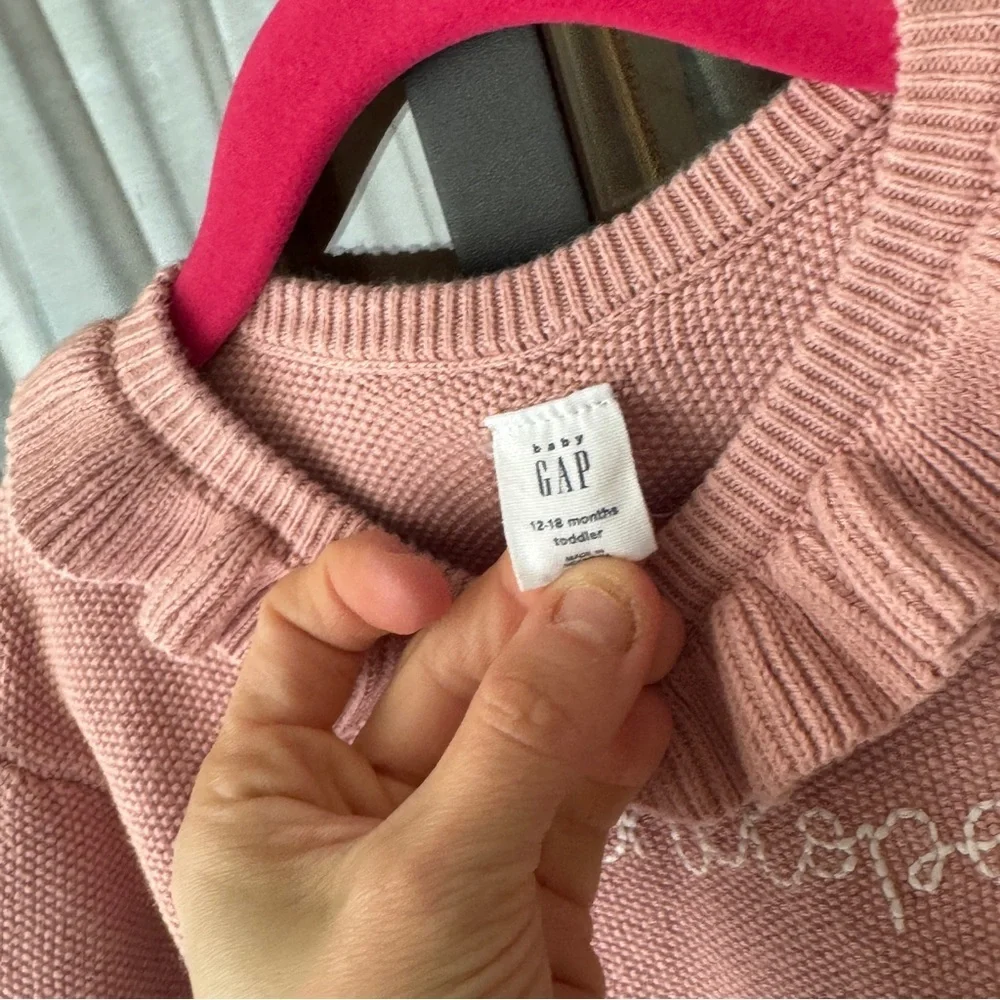 Penelope embroidered sweater monogrammed knit blush pink baby girl bows cotton